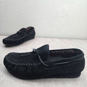 SAS Running Late-X Loafers Suede Black Preppy Slip On Comfort Moccasin Shoes 9.5